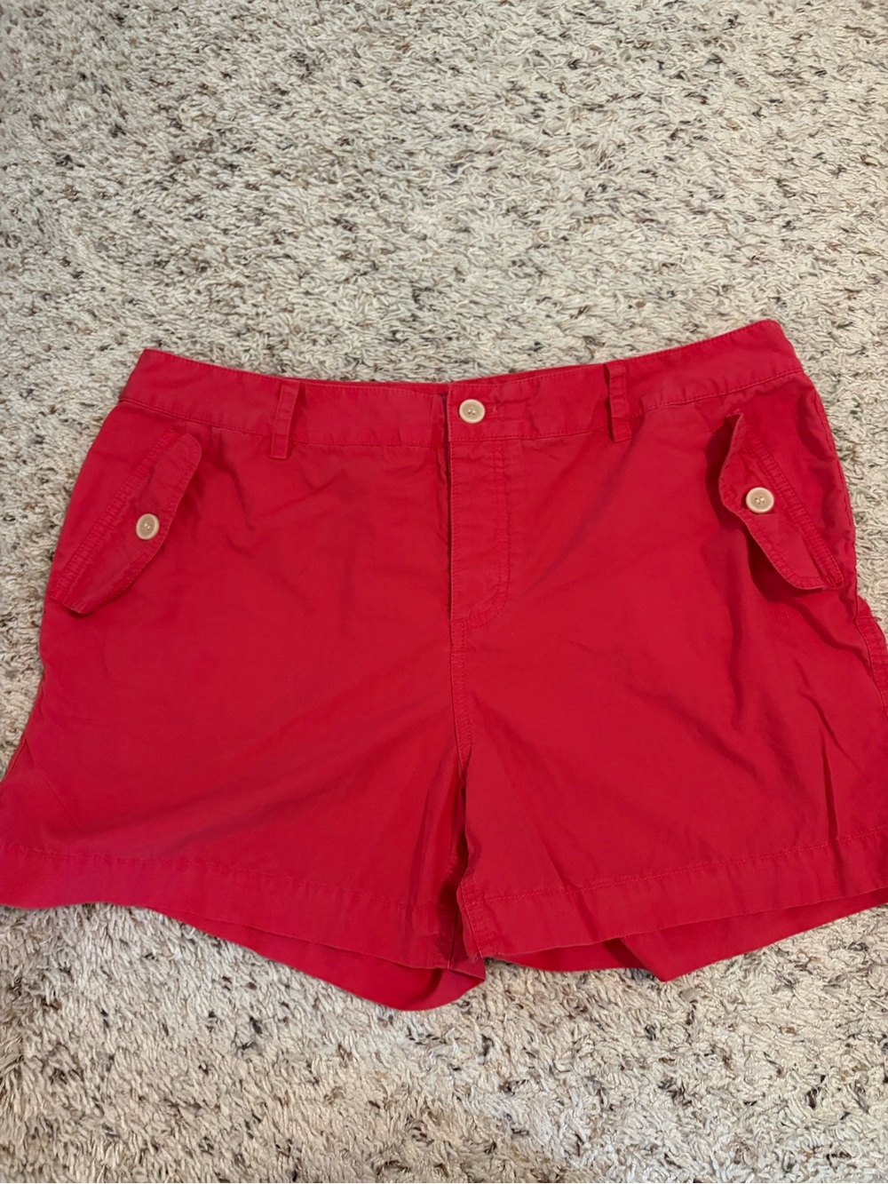 Tommy Hilfiger Women's Cargo Shorts 16 Red 100% Cotton Y2K Preppy Casual